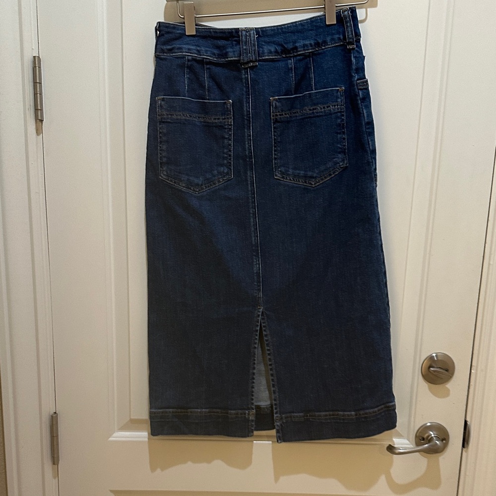 Pilcro Dark Blue Denim Midi Skirt “Skipper” 4P EUC LIKE NEW - Picture 5 of 5